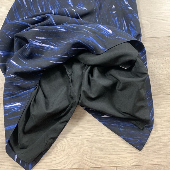 MILLY Blue Brushstroke Print V-Neck Sheath Work Career Office Midi Dress - Picture 10 of 15